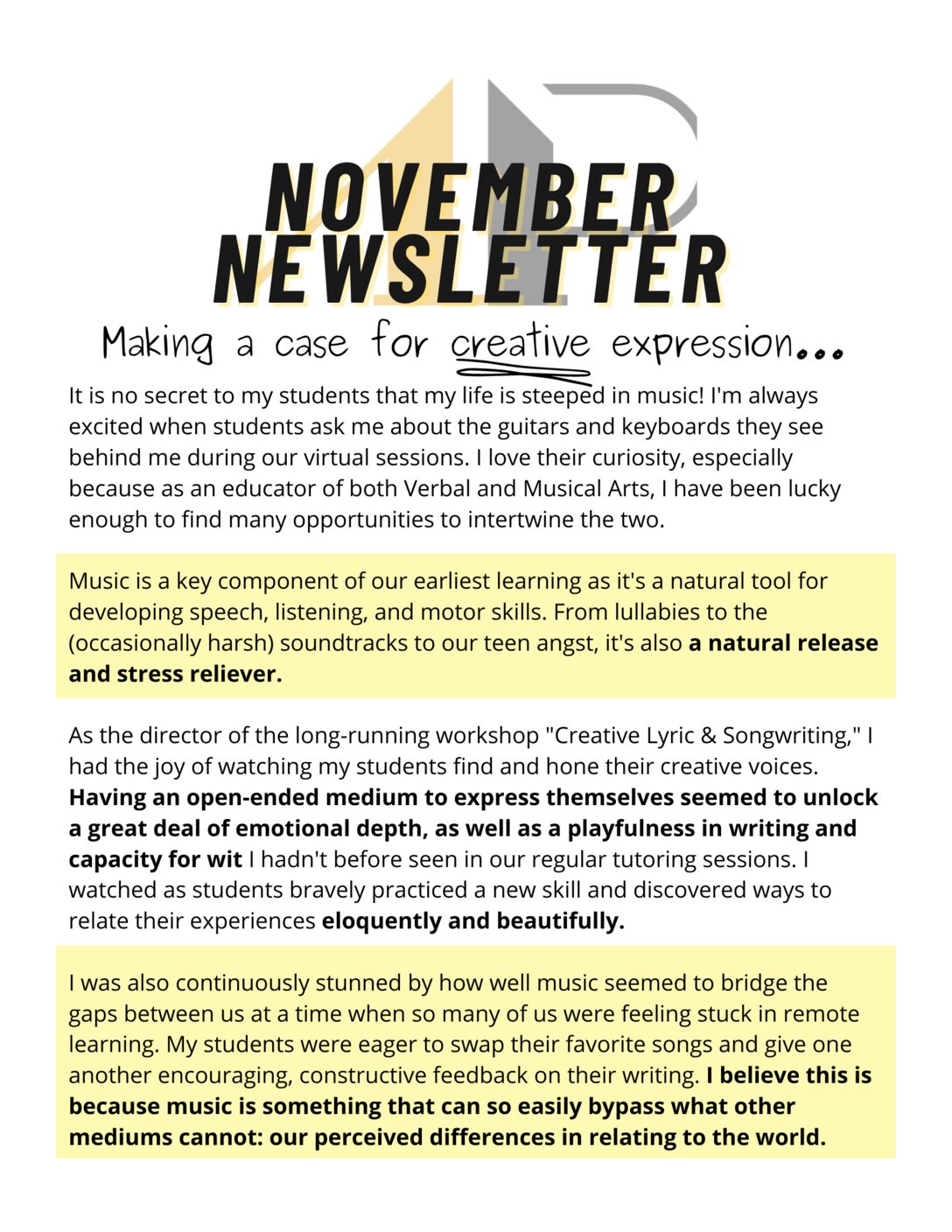 November 2022 Creative Newsletter